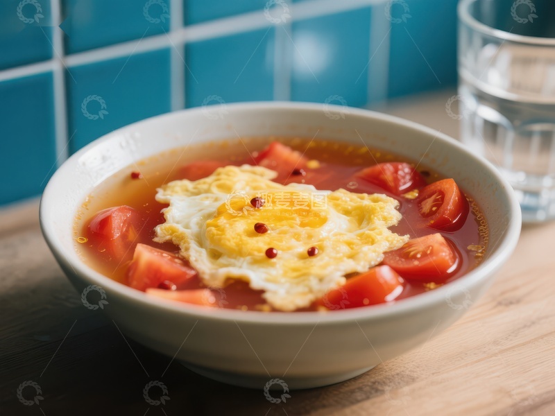 高清大图下载【趣麦麦图】番茄蛋汤：鲜美可口的家常美食