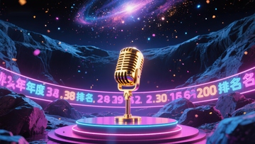 宇宙背景下的麦克风排名展示