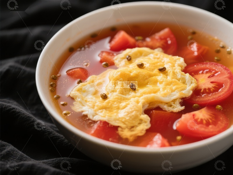 高清大图下载【趣麦麦图】番茄蛋花汤，鲜美可口