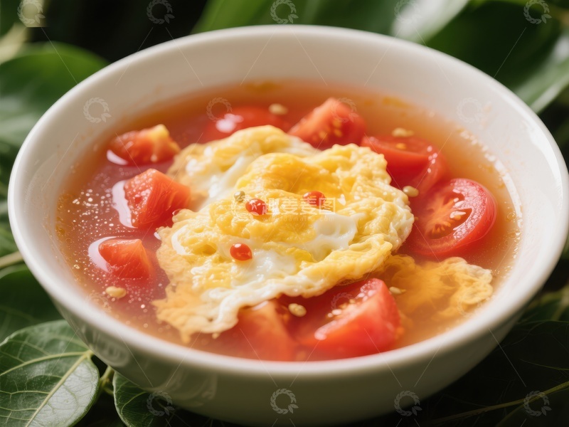 高清大图下载【趣麦麦图】番茄蛋花汤，清新美味