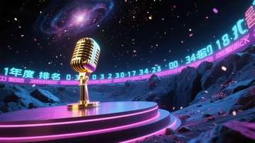 未来麦克风舞台：星空下的排名展示