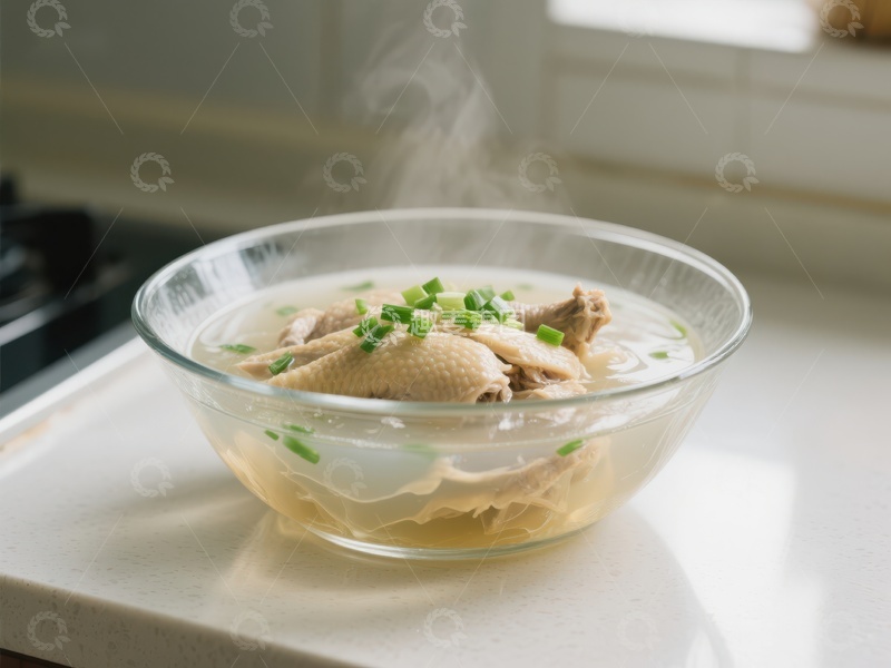 高清大图下载【趣麦麦图】-热气腾腾的鸡汤碗