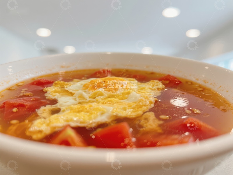 高清大图下载【趣麦麦图】番茄蛋花汤，鲜美可口