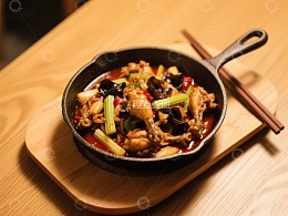 铁锅炖鸡，香辣美味
