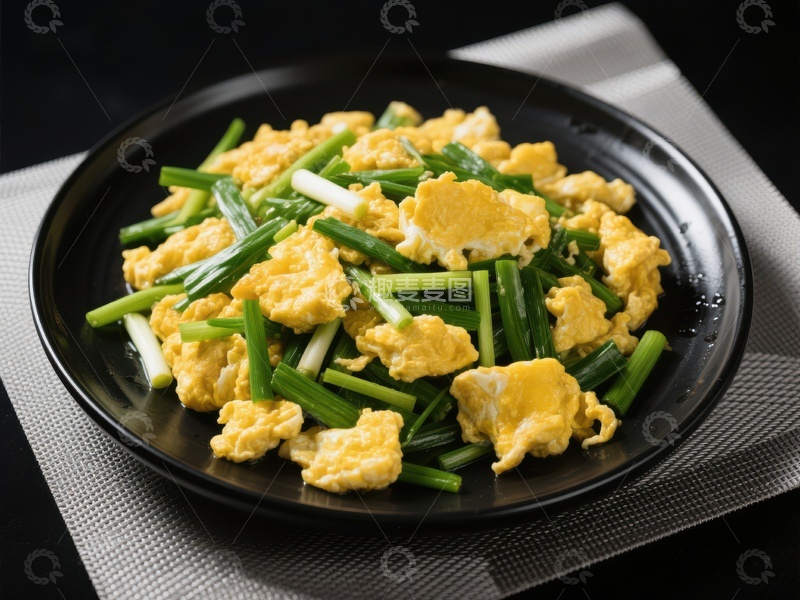 高清大图下载【趣麦麦图】韭菜炒鸡蛋，美味家常菜