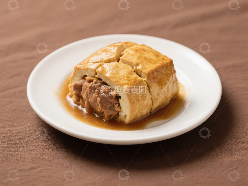 高清大图下载【趣麦麦图】日式炸豆腐配肉酱