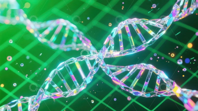 高清大图下载【趣麦麦图】彩虹DNA双螺旋结构