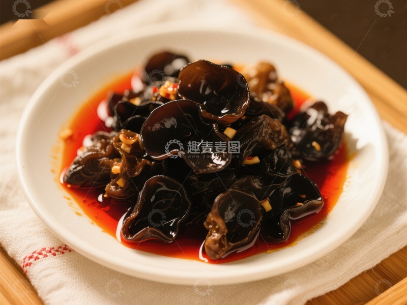 高清大图下载【趣麦麦图】红油木耳：美味凉拌菜