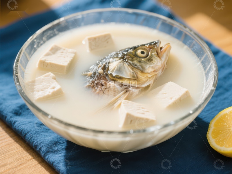 高清大图下载【趣麦麦图】鱼头豆腐汤，营养美味