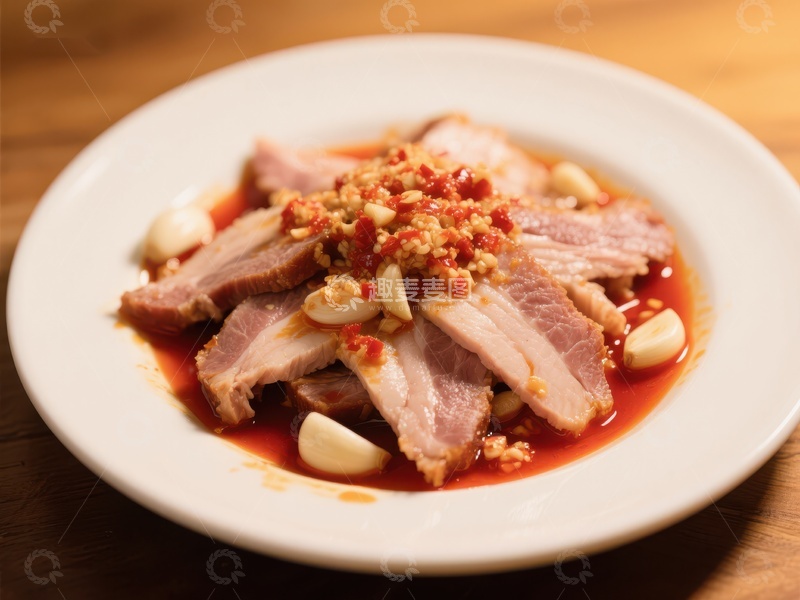 高清大图下载【趣麦麦图】蒜香红油肉片