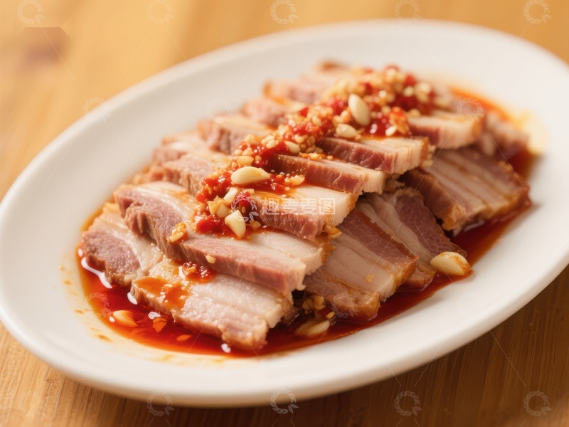 高清大图下载【趣麦麦图】红油蒜泥白肉，美味川菜佳肴