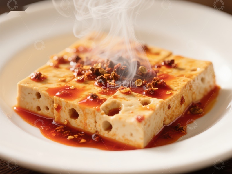 高清大图下载【趣麦麦图】热腾腾的红油豆腐美食