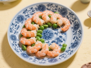 青豆虾仁，精美中式菜肴