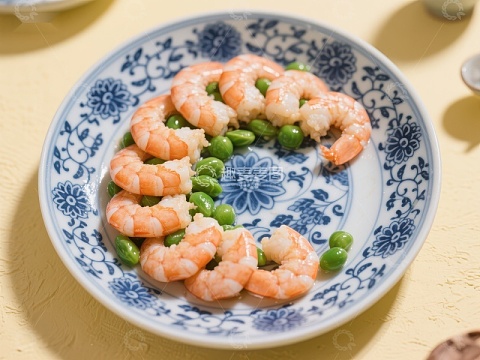 青豆虾仁，精美中式菜肴