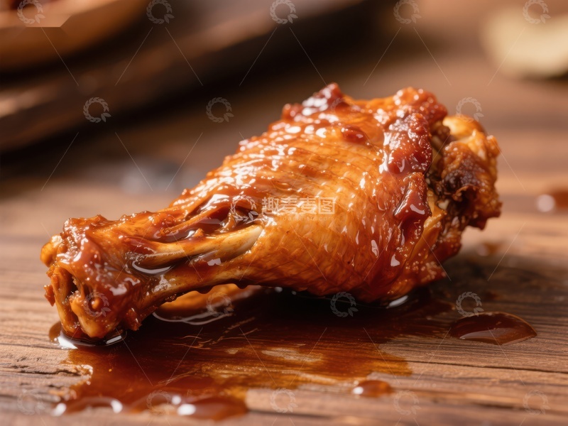 高清大图下载【趣麦麦图】酱汁淋漓的烤鸡腿