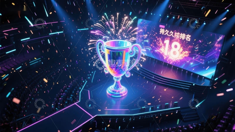 高清大图下载【趣麦麦图】霓虹奖杯闪耀舞台
