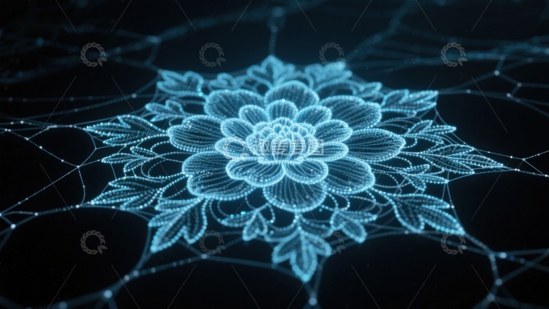 高清大图下载【趣麦麦图】数字化莲花：网络连接中的艺术之美