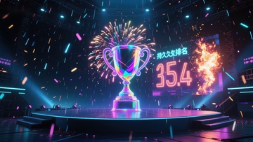 炫彩奖杯舞台庆祝场景