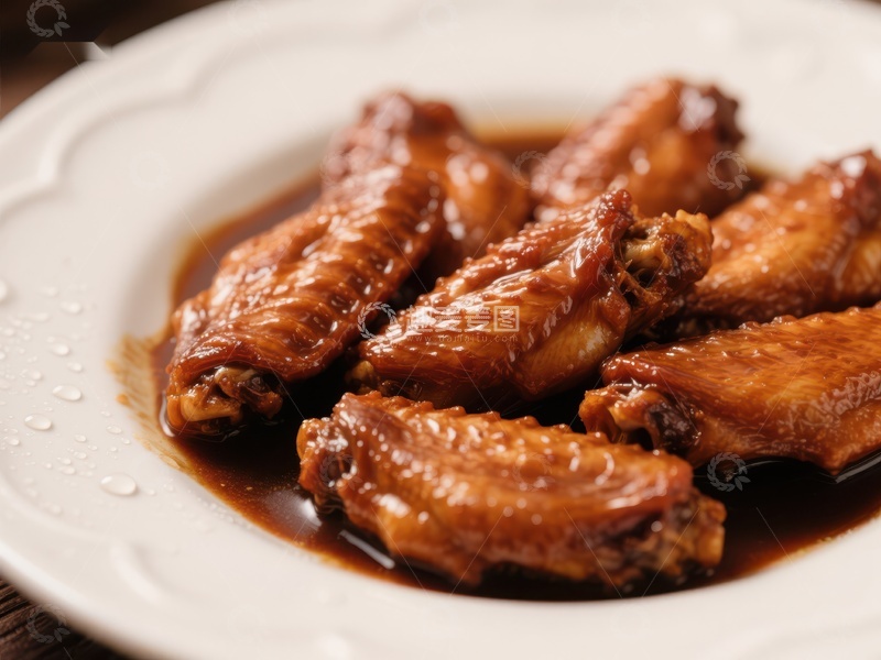 高清大图下载【趣麦麦图】美味酱汁鸡翅特写