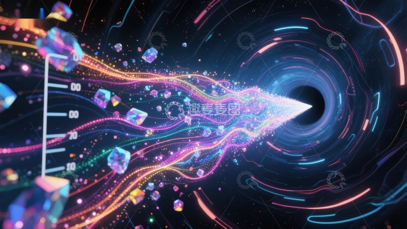 高清大图下载【趣麦麦图】数据流穿越未来科技隧道