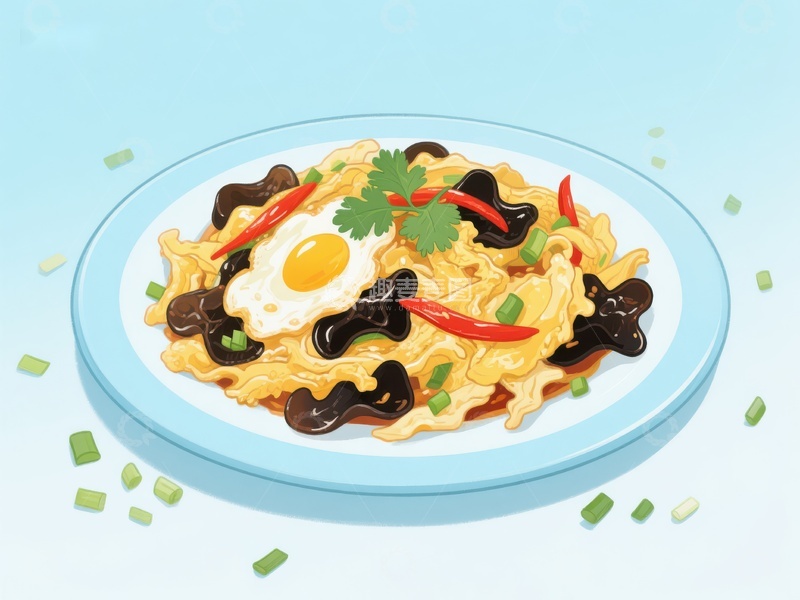 高清大图下载【趣麦麦图】美味炒面配煎蛋