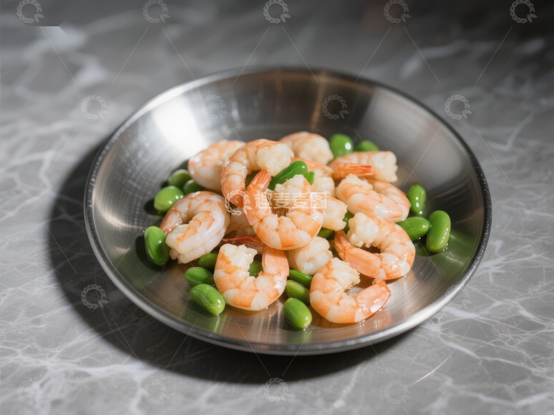 高清大图下载【趣麦麦图】虾仁与毛豆的清新搭配