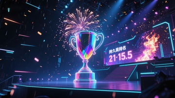 炫彩奖杯舞台庆祝场景