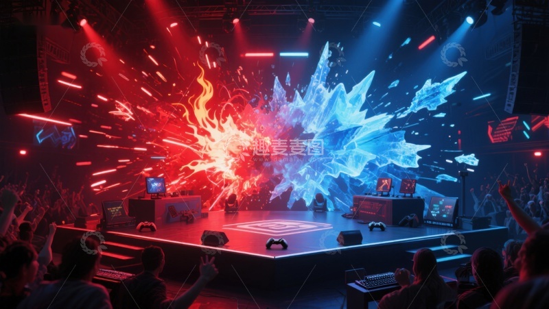电竞舞台光影对决