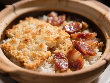 煲仔饭：焦香米饭配腊肠