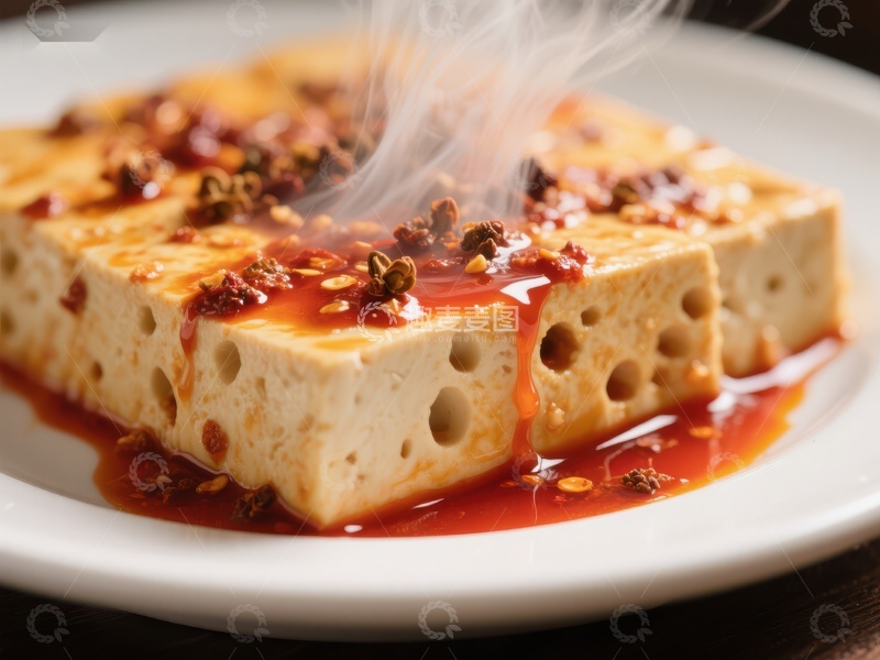 香辣豆腐美食，热气腾腾