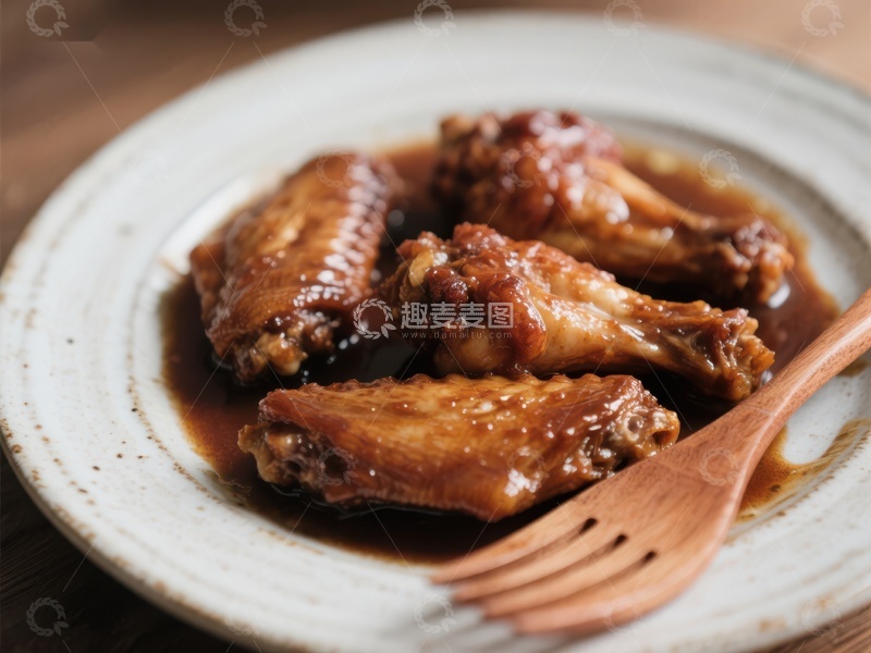 高清大图下载【趣麦麦图】酱汁鸡翅，美味诱人