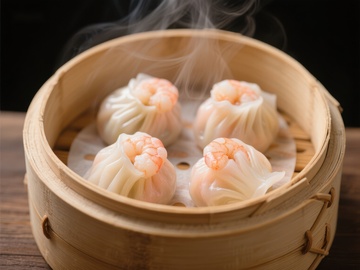 热气腾腾的虾饺