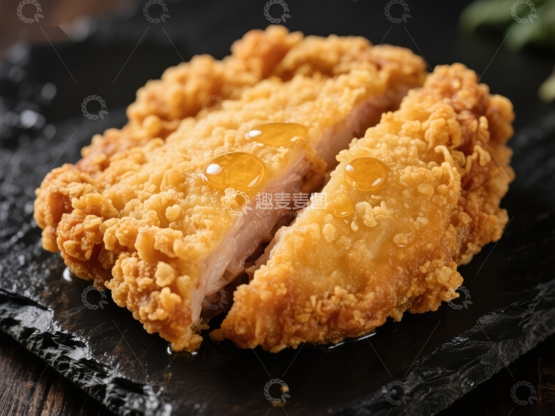 高清大图下载【趣麦麦图】酥脆炸猪排，金黄诱人