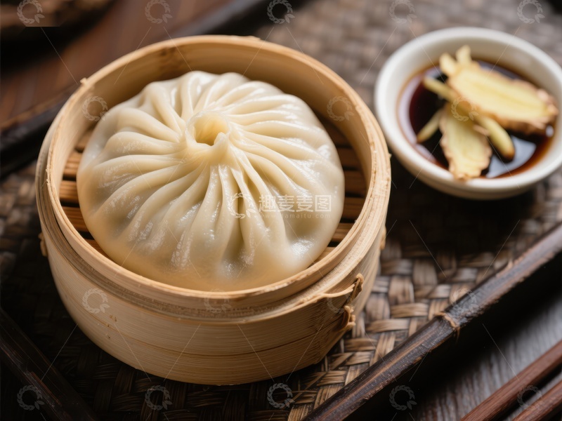 高清大图下载【趣麦麦图】蒸笼中的美味小笼包
