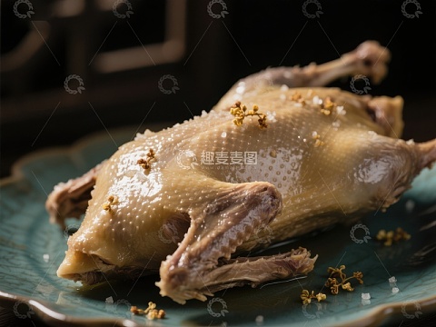 香料点缀的烤鸭
