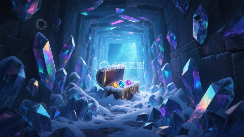 高清大图下载【趣麦麦图】神秘水晶洞穴中的宝藏