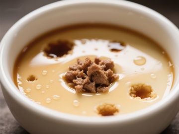 蒸蛋羹配肉松特写