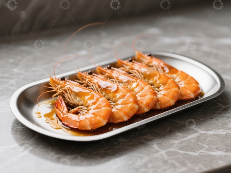 高清大图下载【趣麦麦图】酱汁虾仁摆盘精美