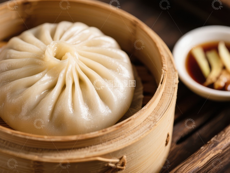 高清大图下载【趣麦麦图】蒸笼中的美味小笼包
