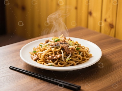 热腾腾的炒面，散发诱人香气