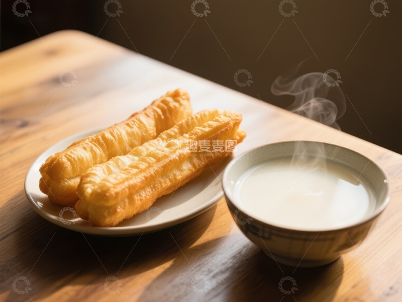 高清大图下载【趣麦麦图】油条配豆浆，传统早餐