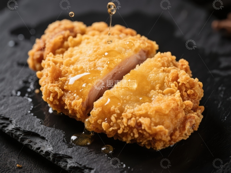 高清大图下载【趣麦麦图】酥脆炸鸡淋蜂蜜特写