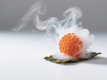 烟雾缭绕的鱼子酱球