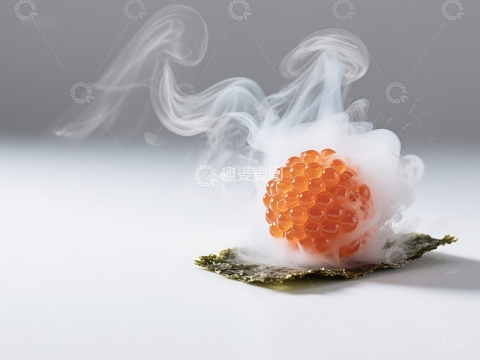 烟雾缭绕的鱼子酱球