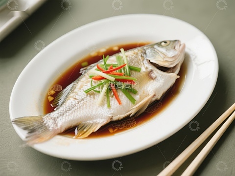 清蒸鱼配葱姜，美味佳肴