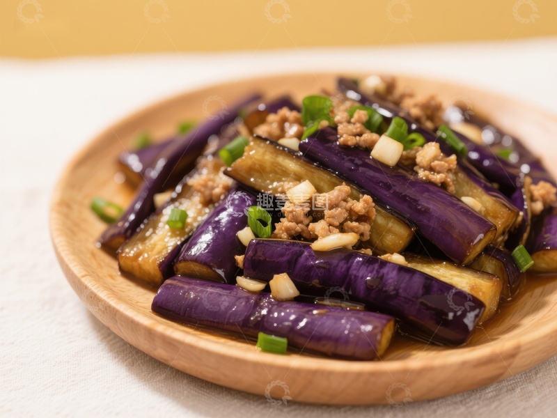 高清大图下载【趣麦麦图】-蒜香茄子炒肉末