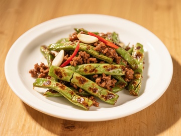 炒四季豆配肉末
