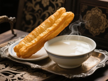 油条配豆浆，传统早餐