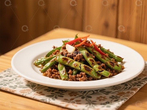 炒四季豆配肉末