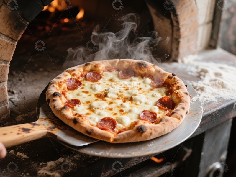 高清大图下载【趣麦麦图】刚出炉的披萨散发热气